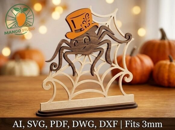 Download 3D Halloween Spider Stand Laser Cut File - Premium Resources